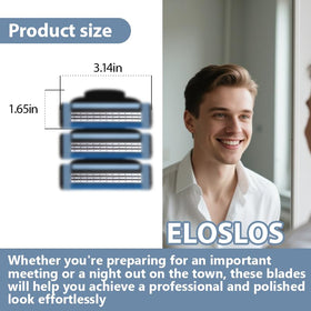 Eloslos three-layer nano blades detail for precise shaves.