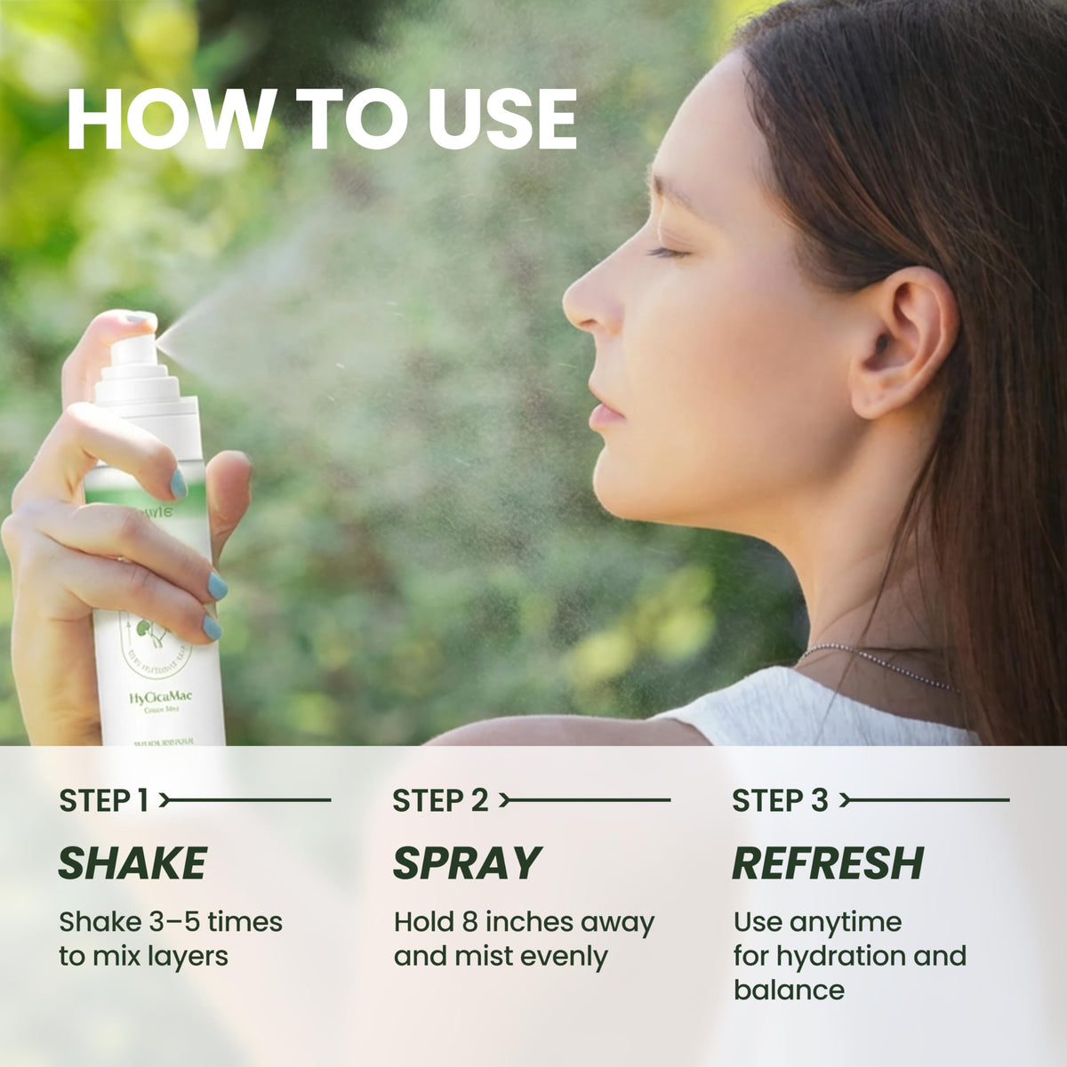 Elravie HyCicaMue ingredients graphic featuring cica, hyaluronic acid, ceramides