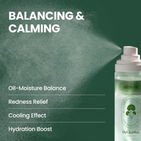 Elravie HyCicaMue spray closeup delivering ultra-fine, even mist