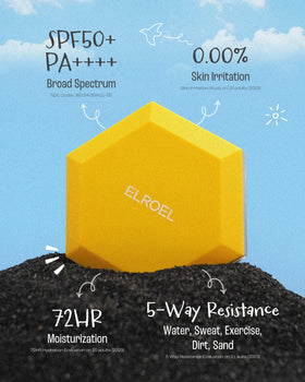 ELROEL Pang Pang Big Sun Cushion Plus sponge puff for even application.