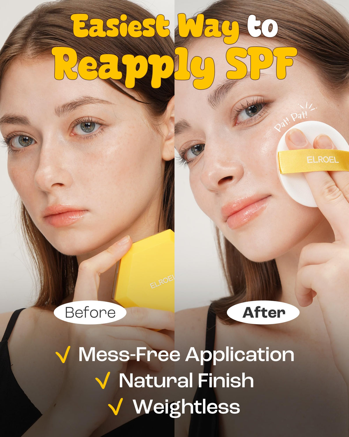 ELROEL Pang Pang Sun Cushion In Bag ready for reapplication while out