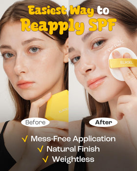 ELROEL Pang Pang Sun Cushion In Bag ready for reapplication while out