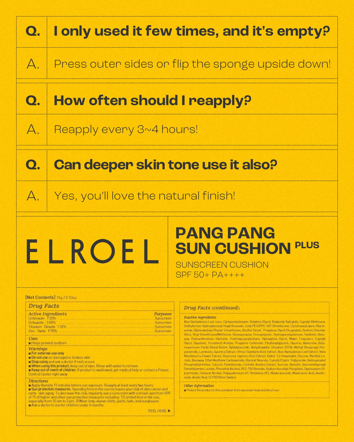 ELROEL Pang Pang Sun Cushion Refill Pack offers economical replacement option
