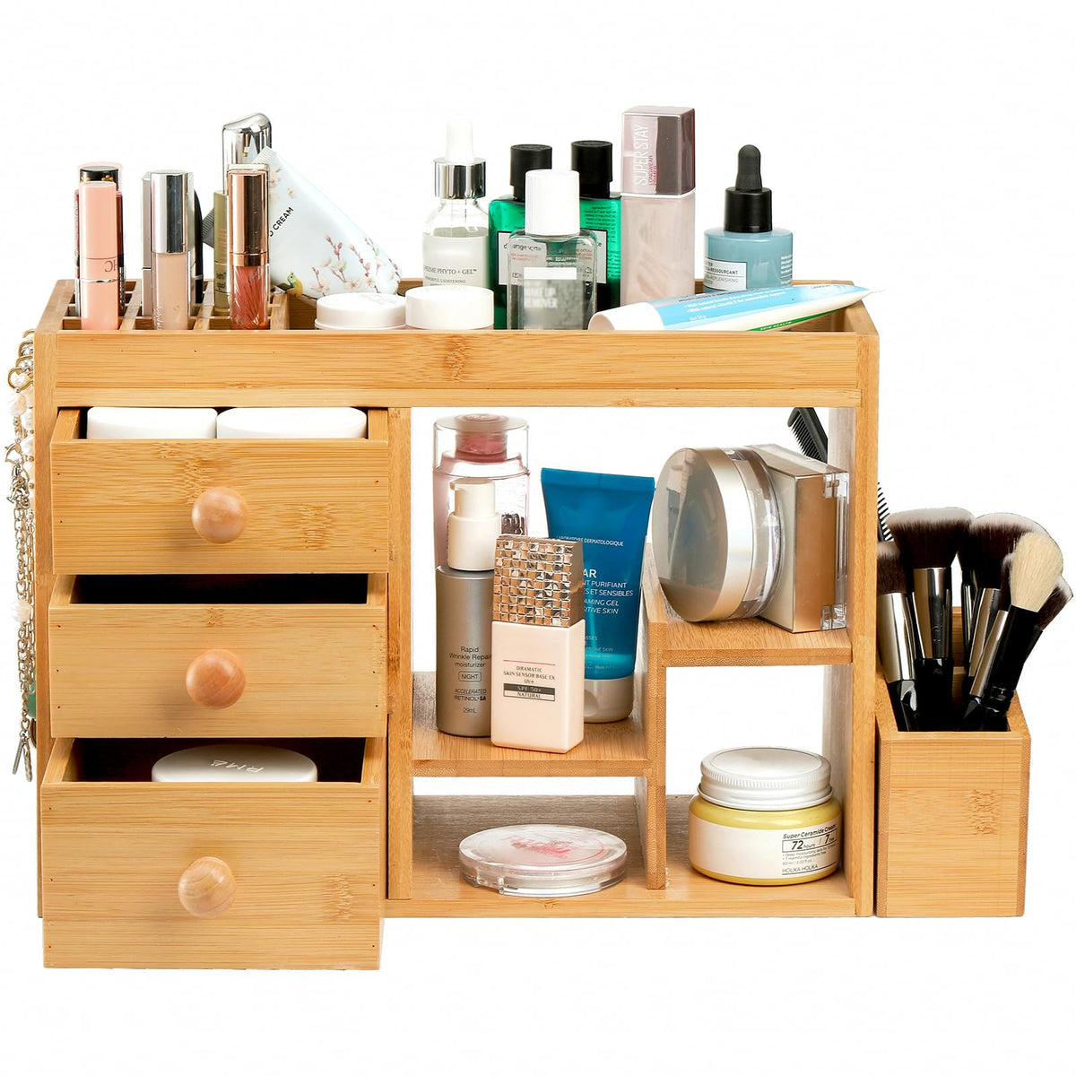 Elsjoy top 12-grid lipstick holder keeps lip products neatly arranged.