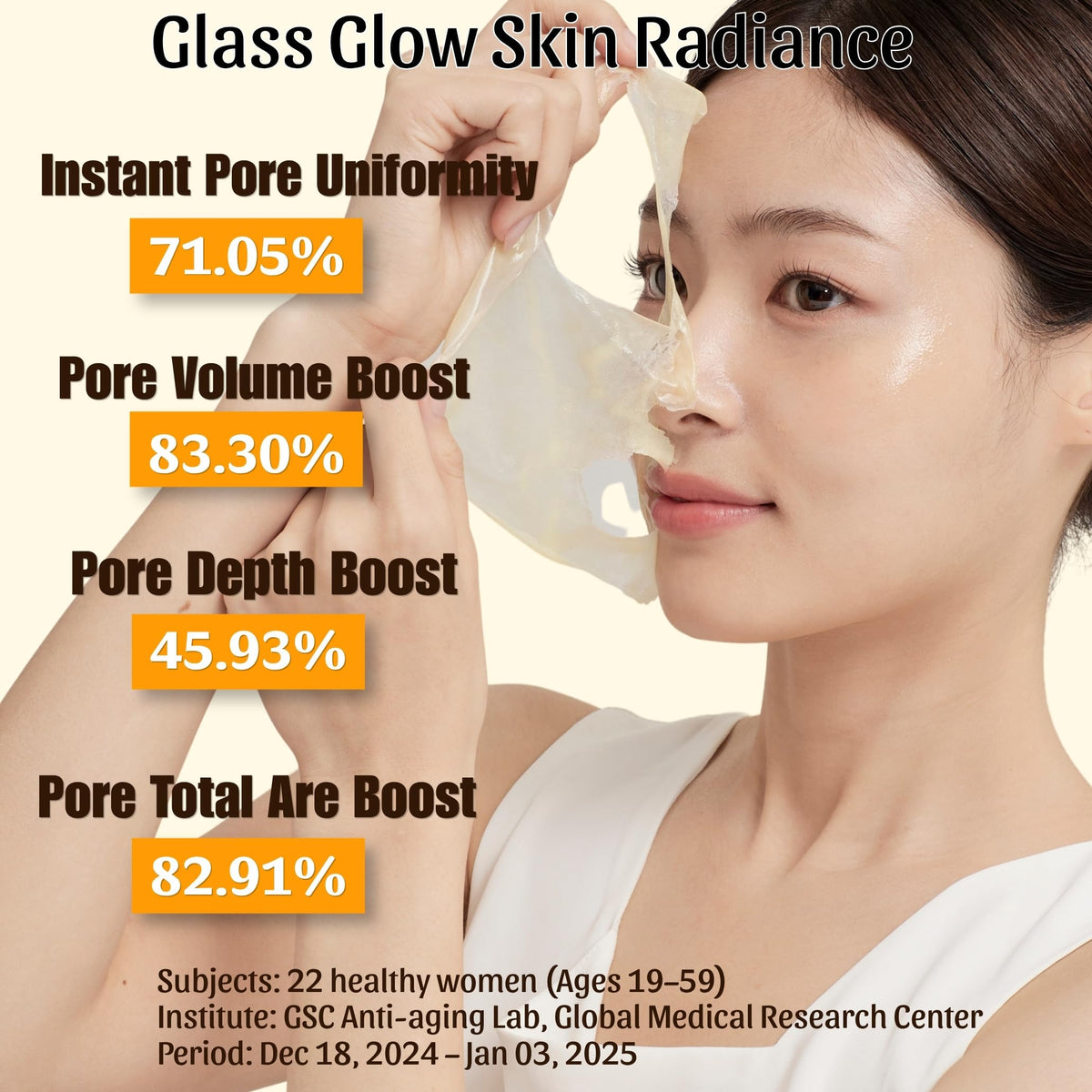 Applying ELT mask on face for a firming, refreshed look