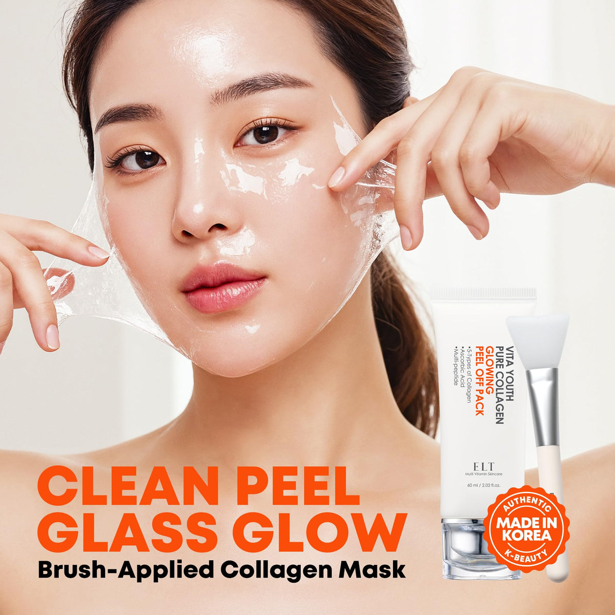 ELT Collagen Peel Off Mask jar close up showing hydrating formula