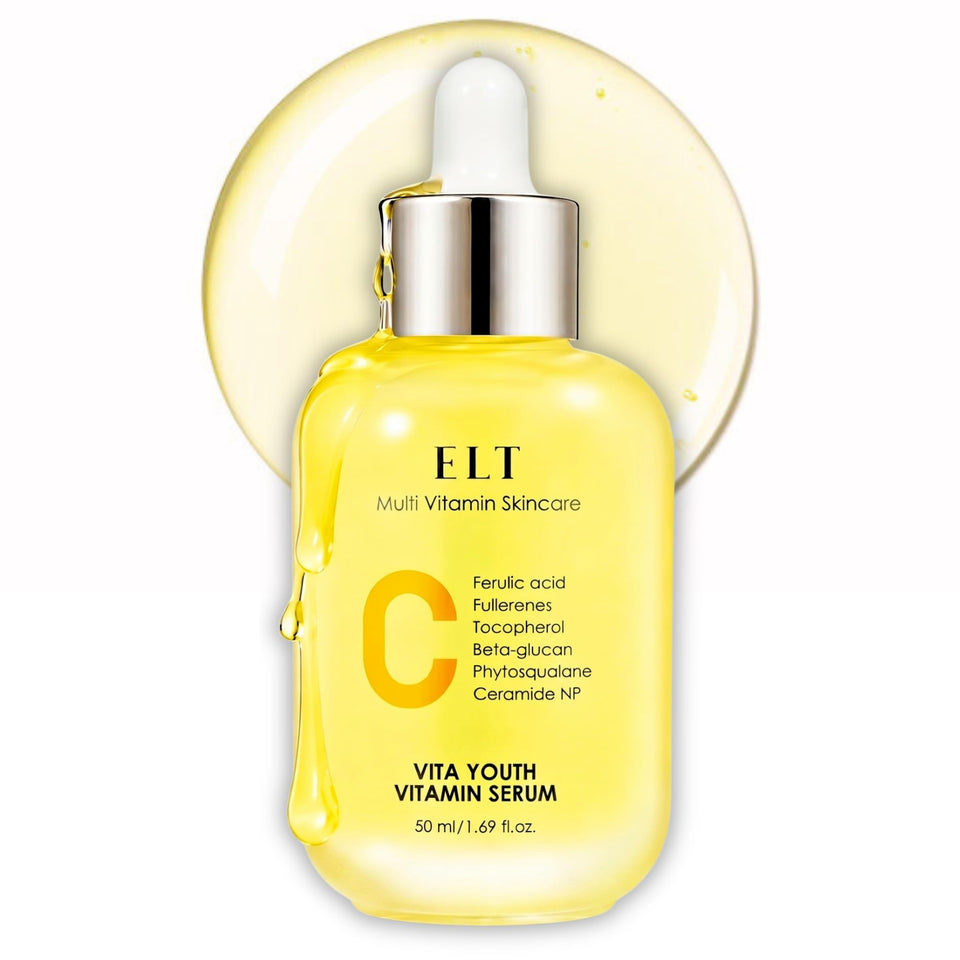 ELT Vita Youth Serum bottle featuring premium packaging and brightening potential