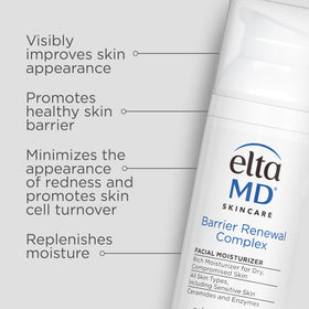 EltaMD Barrier Renewal Complex jar showing creamy texture for smoothing.