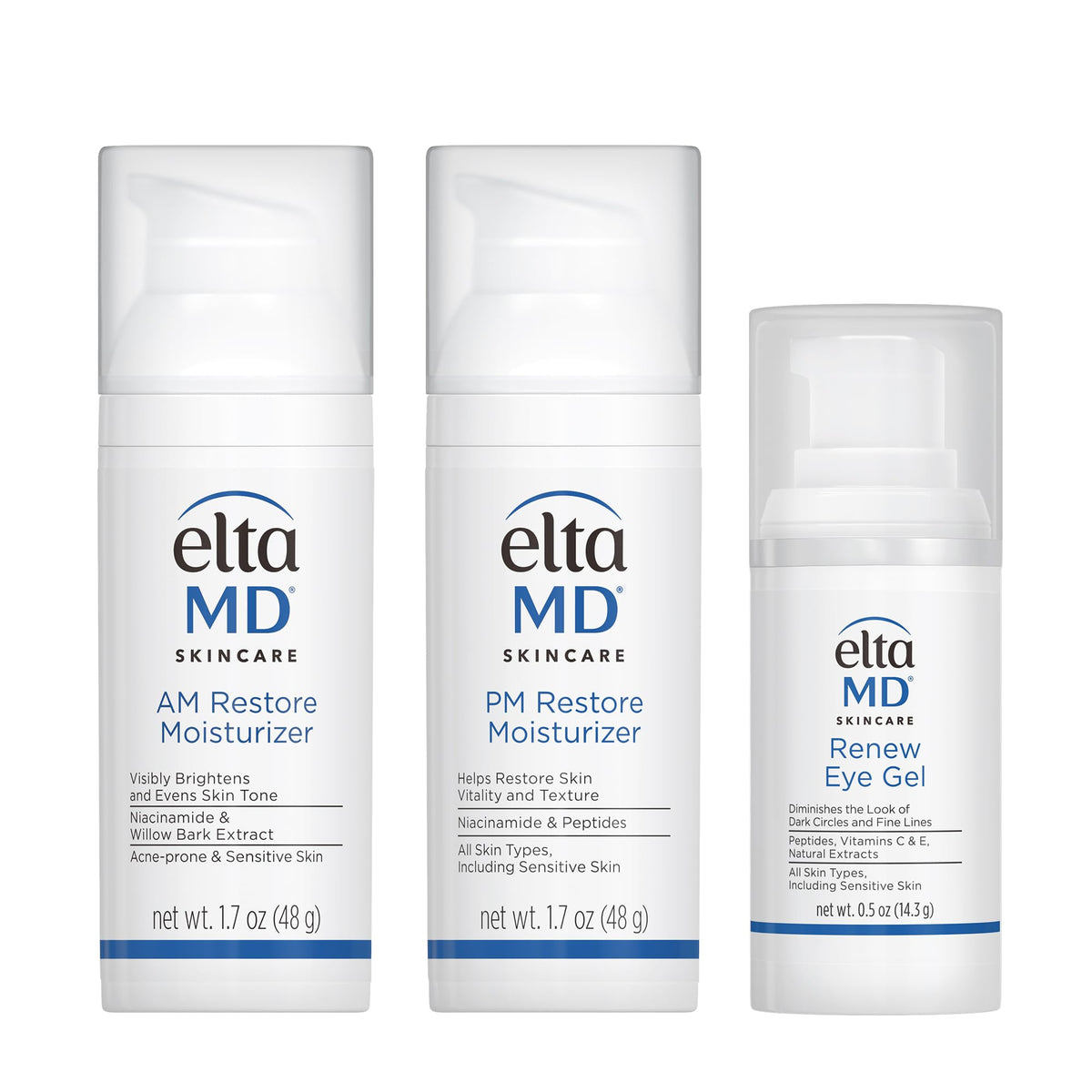 EltaMD AM Restore packshot showing daytime hydration for daily routine.