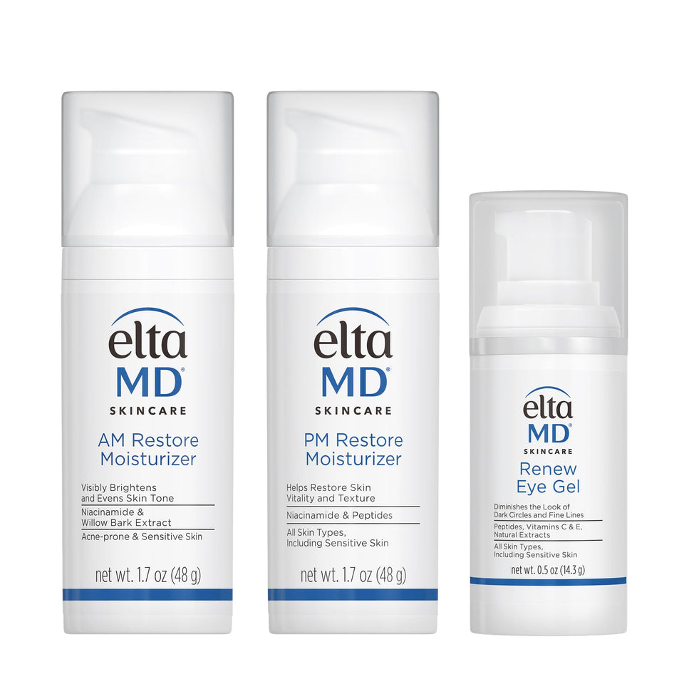 EltaMD AM Restore packshot showing daytime hydration for daily routine.