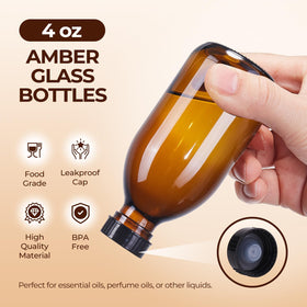 Elumeiro amber glass cap close-up highlighting airtight seal to prevent leaks.