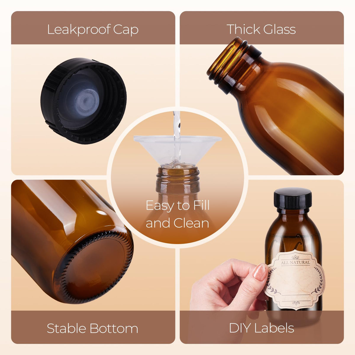 Elumeiro vanilla extract or syrups stay vibrant in these compact bottles.