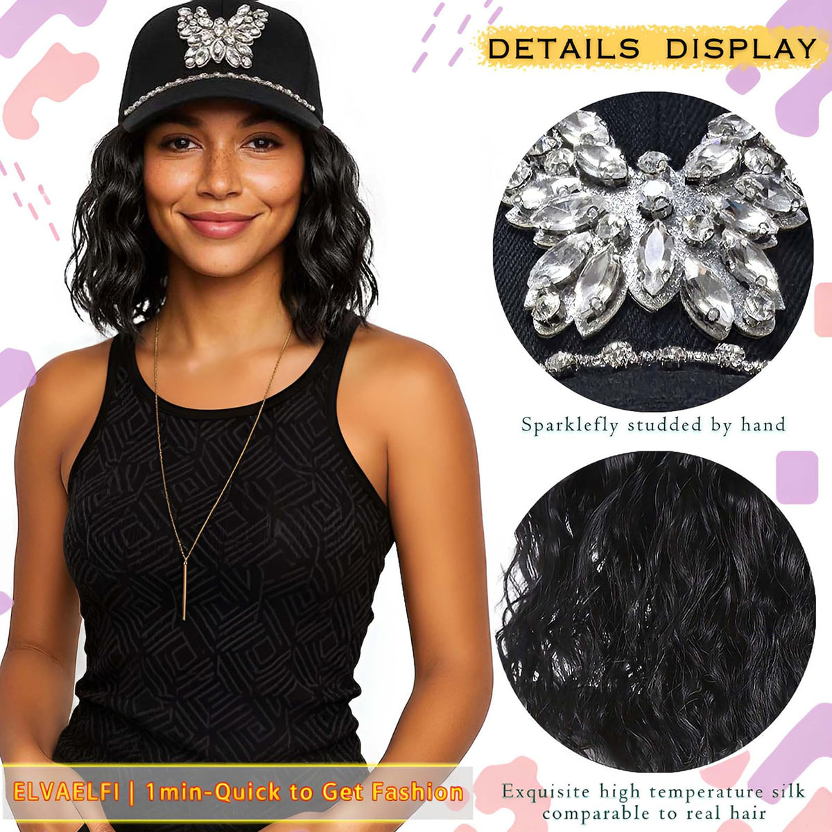 ELVAELFI lightweight cap wig at 180g for all-day wear