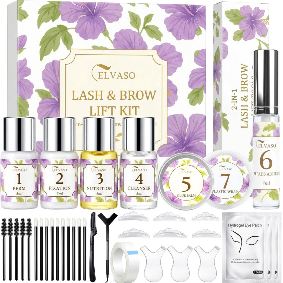 Elvaso 2-in-1 lash lift kit with dual adhesive for precise lash control