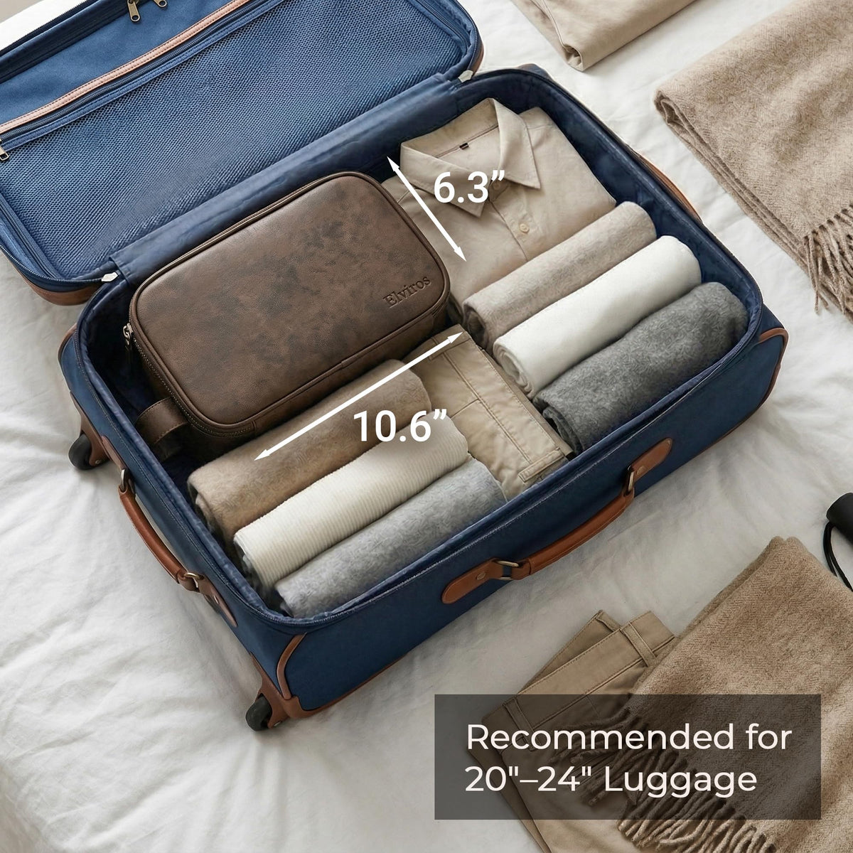 Elviros bag easy-clean nylon lining dries quickly after use.