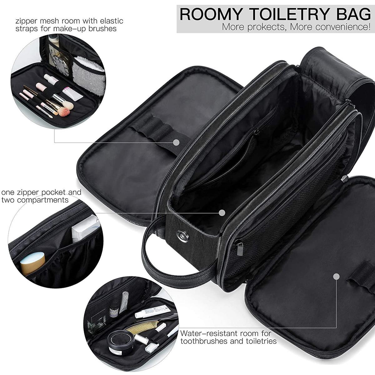 Elviros wet-dry separation design keeps towels and clothes dry while you travel.