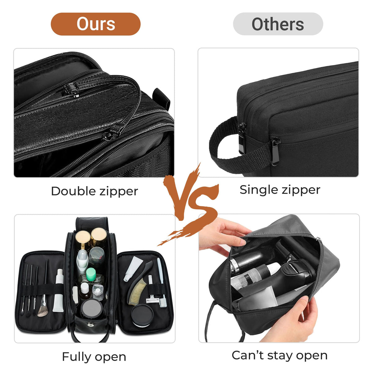 Elviros bag showing wet/dry separation for neat packing.