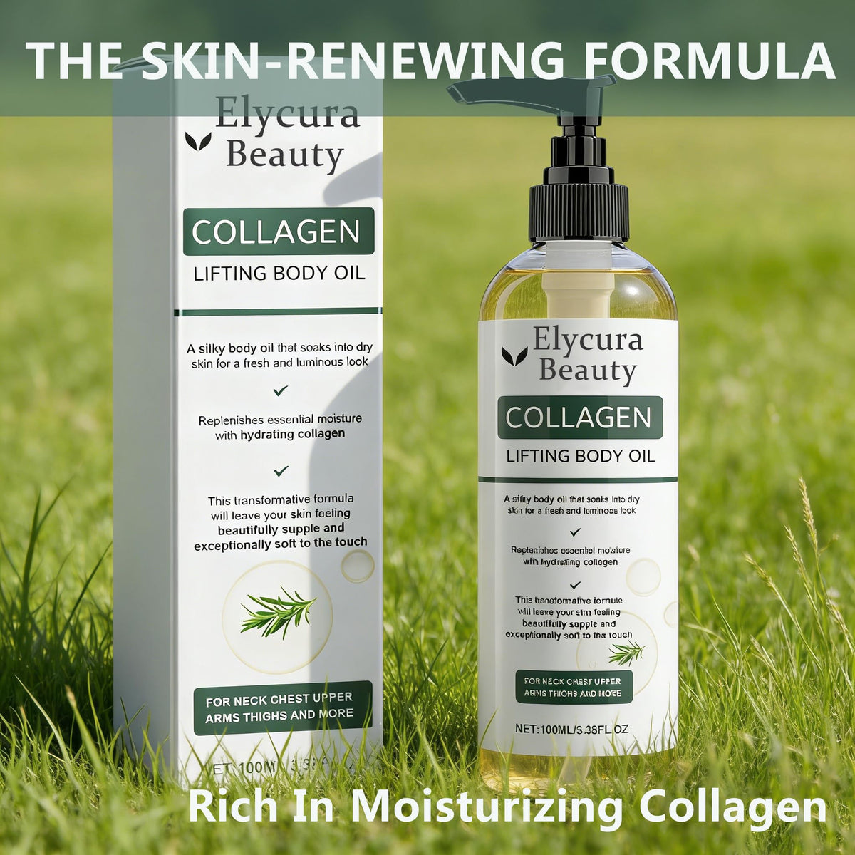 Elycura Beauty Collagen Body Oil after bath helping lock in moisture