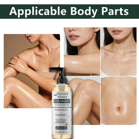 Elycura Beauty Collagen Body Oil on skin for a smooth, hydrated look