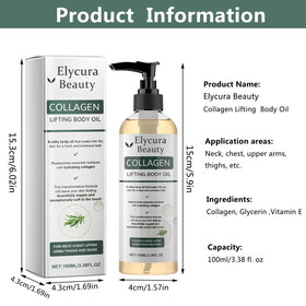 Elycura Beauty Collagen Body Oil pump dispenser for easy application