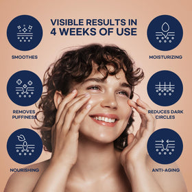 ElySeoul eye cream dispensing image highlighting easy application for mornings and nights.