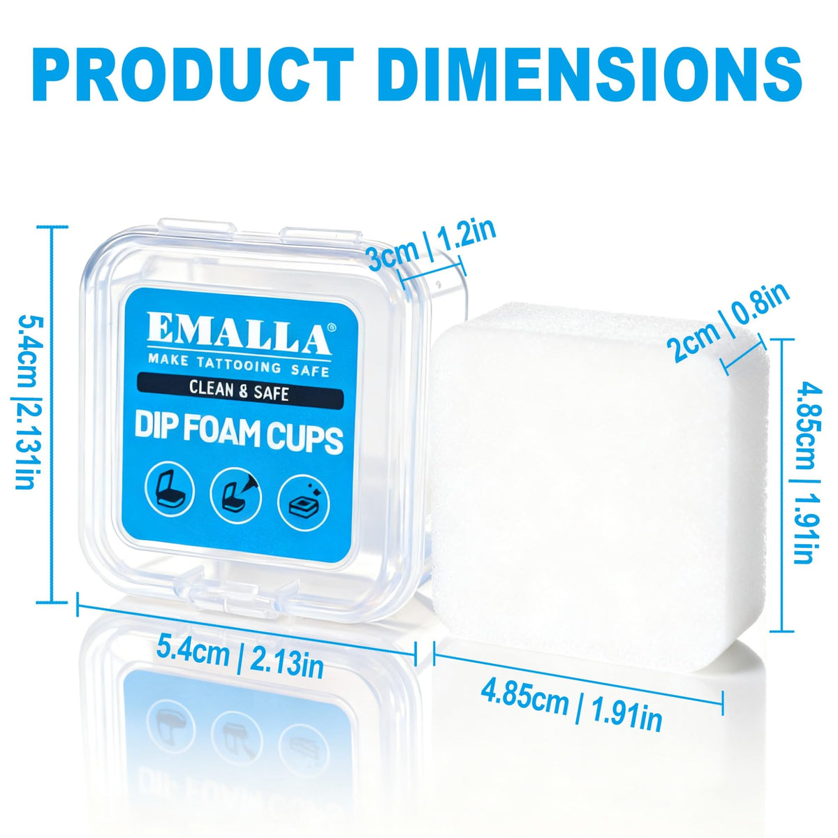 Emalla dip foam cups showcase 3-step clean for fast, efficient setup.