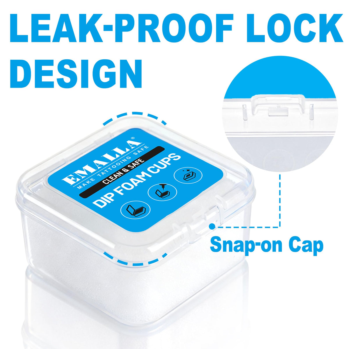 Emalla dip-foam cups facilitate gentle needle cleaning and protect precision tools.
