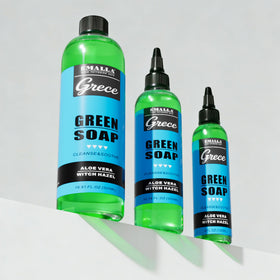 Daily cleansing of tattoos with Emalla GRECE green soap for comfort
