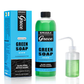 Emalla GRECE green soap tattoo cleaner kit, 16.9oz bottle, for gentle ink removal and skin hydration