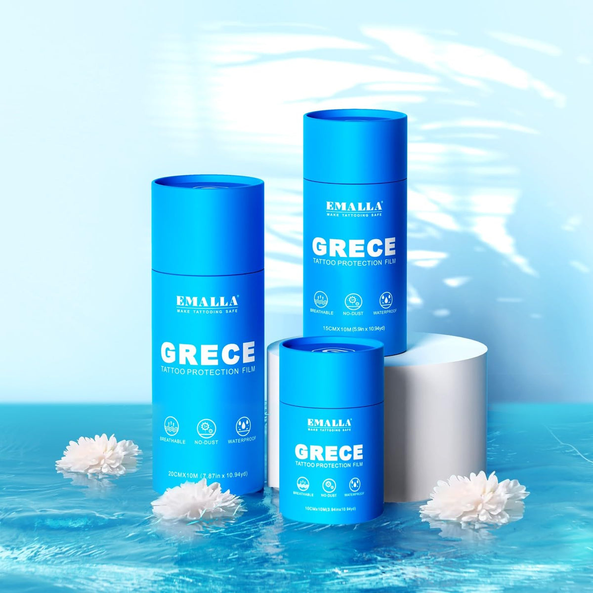 Emalla GRECE clear protective film for healing monitoring and protection.