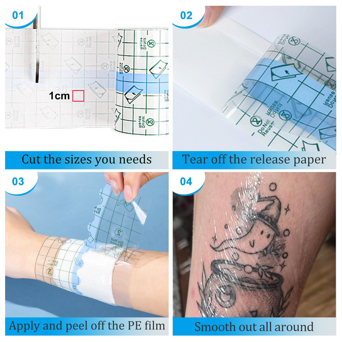 Emalla 6inch roll tattoo cover: ultra thin, flexible protection