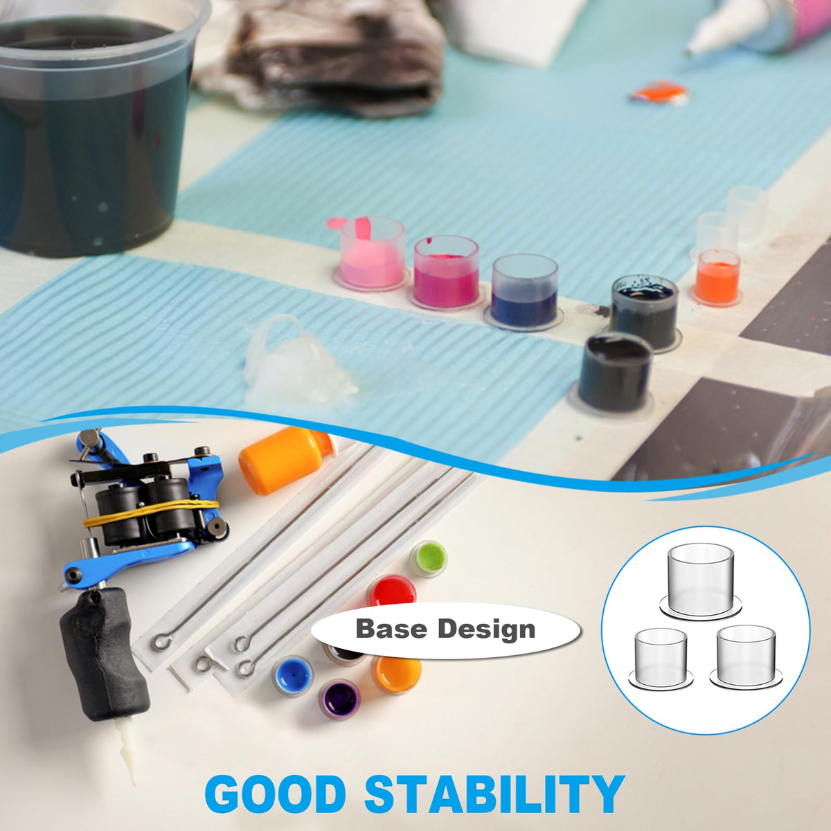 Emalla ink caps are easy to clean and store for hygienic workspaces.