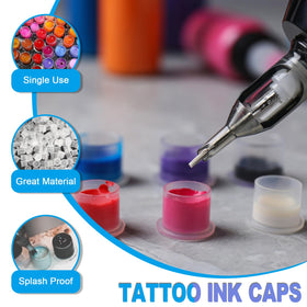 Emalla 11mm tattoo ink caps provide generous pigment capacity for easy pre-mix.