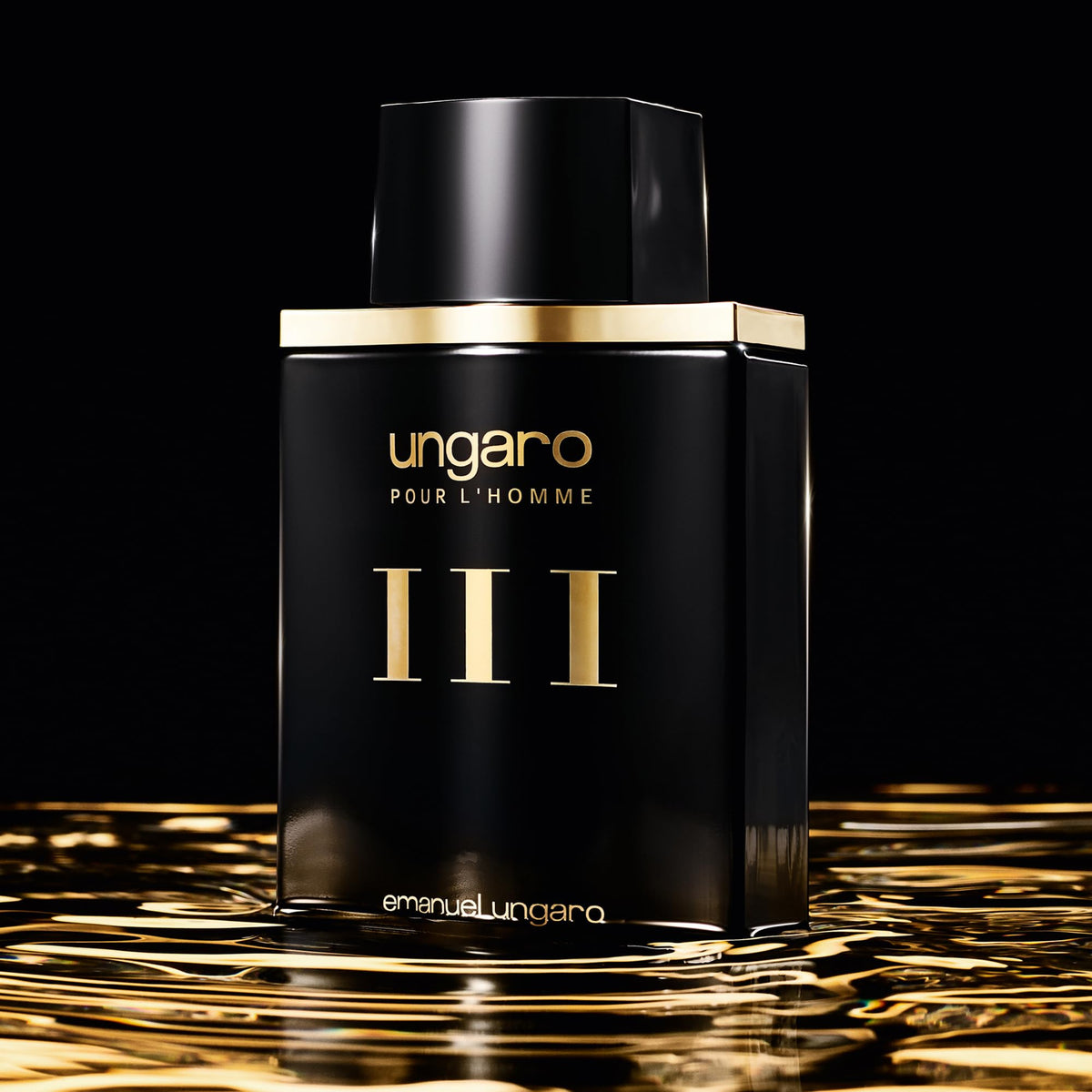 Emanuel Ungaro Pour L'Homme III bottle side view in classic masculine design