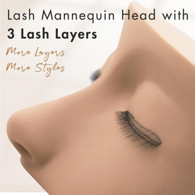 Embagol 3 Lash Layers head side view to study layer placement on realistic lashes.