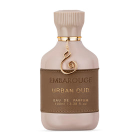 EMBAROUGE Urban Oud vapor mist suggests long-lasting presence.