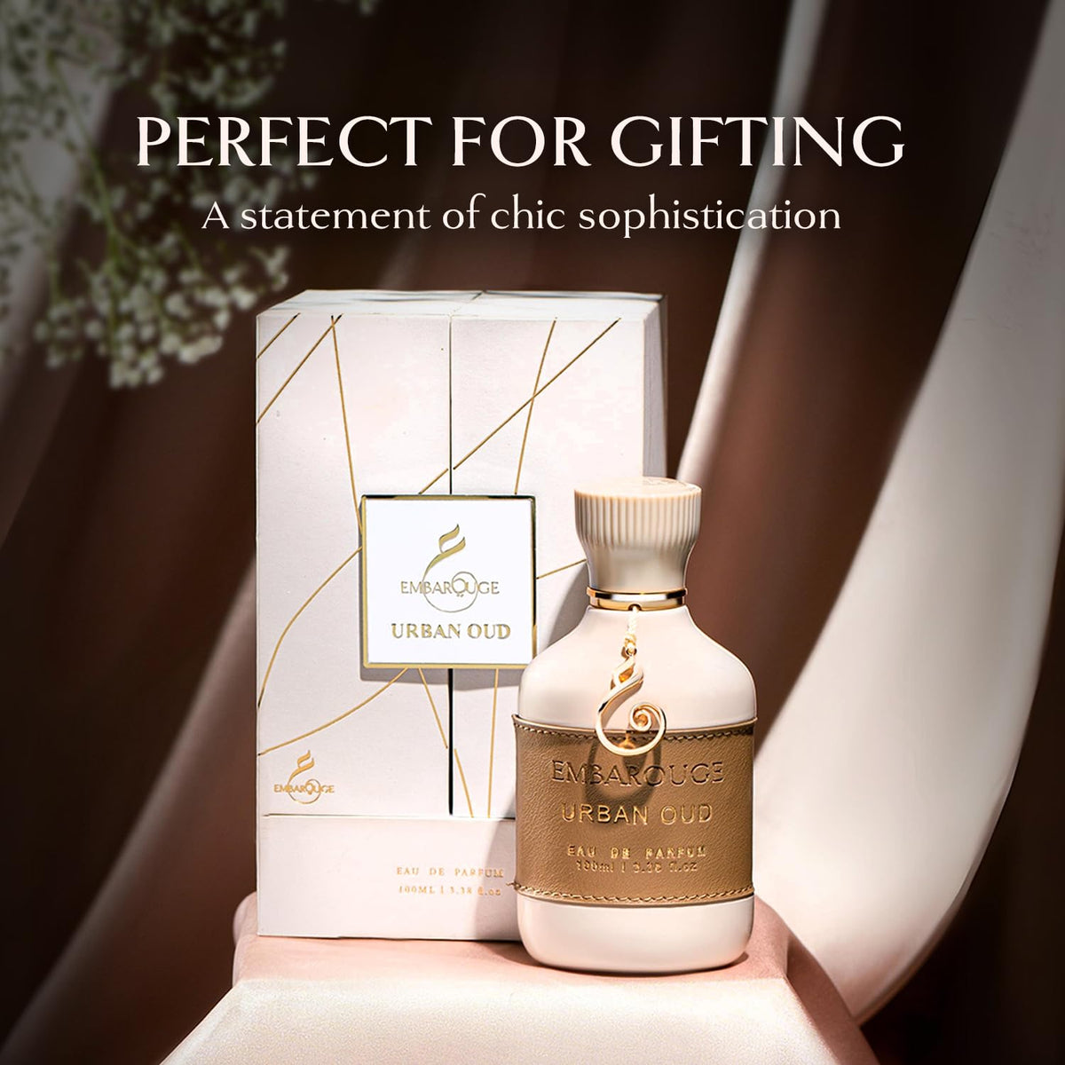 EMBAROUGE Urban Oud spray captures immediate aura for evenings.