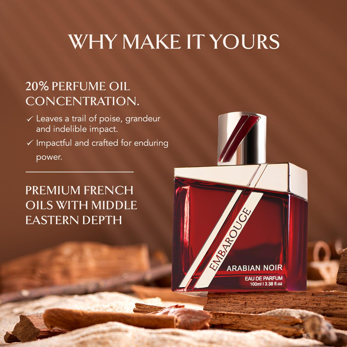 Embarooge Arabian Noir packaging box enhances premium presentation