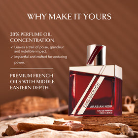 Embarooge Arabian Noir packaging box enhances premium presentation