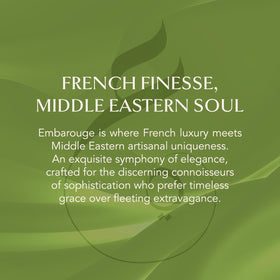 Embarouge Vetiver Deluxe packaging band emphasizes luxury and meticulous design.