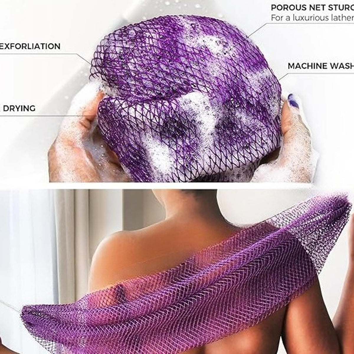 Ember and Root extended-length sponge reaches back and shoulders with ease.