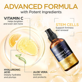 Close-up of Ember Cloud Vitamin C Serum around the eye area for gentle care.