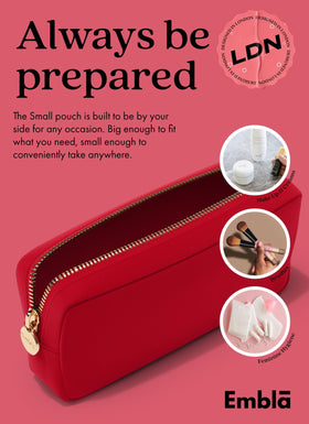 Embla brush-holder organizer keeps brushes neat and ready for on-the-go routines.