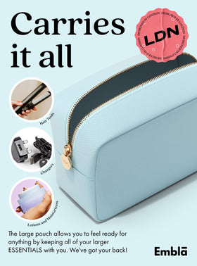 Embla travel toiletry bag blue, waterproof exterior for protection