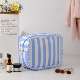 EMBRUNIOICE large travel cosmetic bag holds full-size cosmetics on trips.