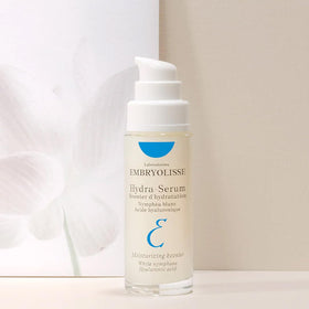 Dermatologist-tested Embryolisse Hydra-Serum packaging emphasizing safety.
