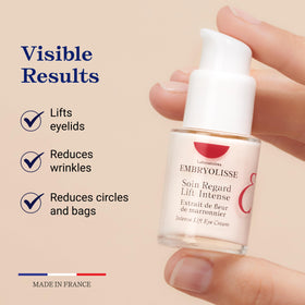 Embryolisse Intense Lift Eye Cream application around orbit for rested eyes.