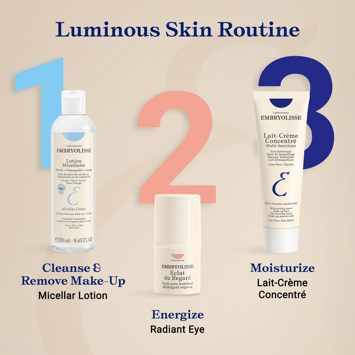 Embryolisse recyclable bottle and cap support an eco friendly routine.