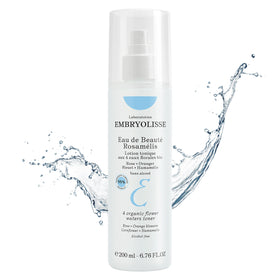 Embryolisse Rosamelis bottle close-up for nourishing floral toner suitable for all skin types.