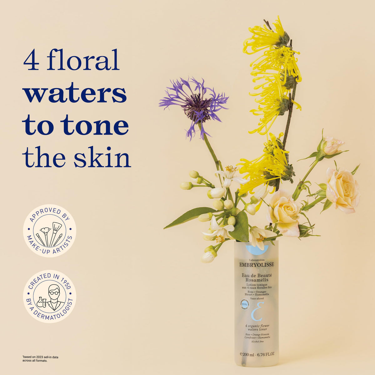 Embryolisse Rosamelis fine mist application highlights refreshing skincare and makeup setting.